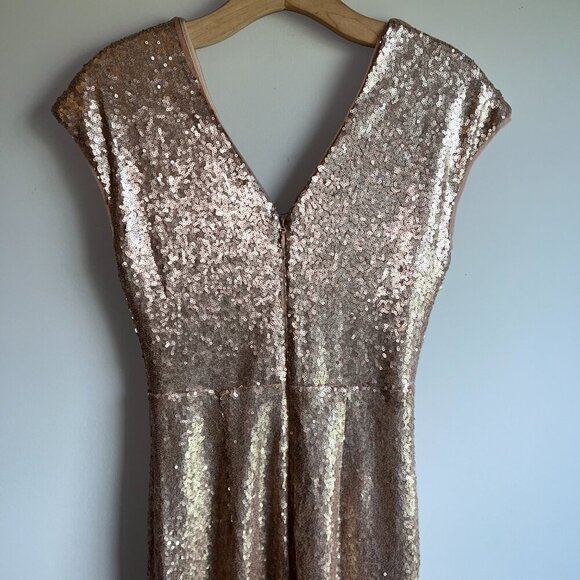 Lulus Always Remember Us Matte Gold Sequin Maxi Dress Size Small - Picture 10 of 10